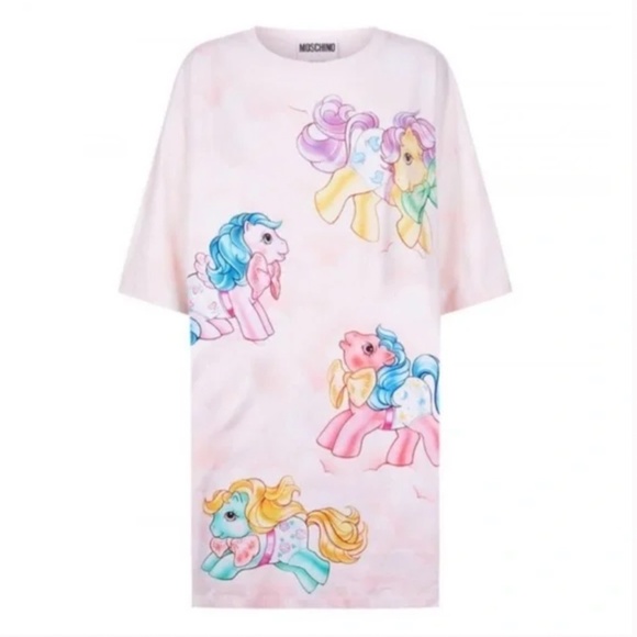 SS18 Moschino Couture x My Little Pony Pastels T-Shirt Dress Jeremy Scott Collab - Picture 1 of 13